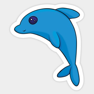 Cute Blue Dolphin Sticker